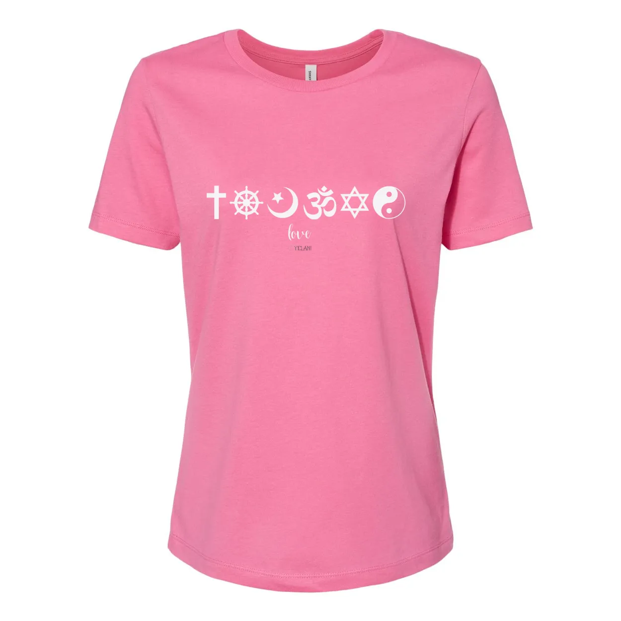 One Love Women's Relaxed Fit Tee – Religious Symbols for Peace, Love, and Harmony