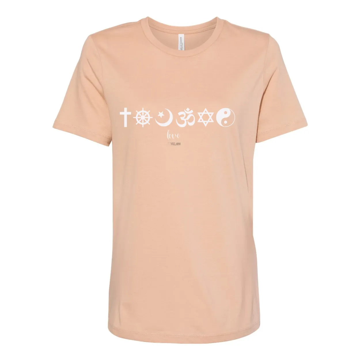 One Love Women's Relaxed Fit Tee – Religious Symbols for Peace, Love, and Harmony