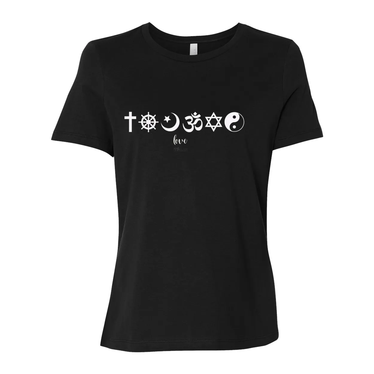 One Love Women's Relaxed Fit Tee – Religious Symbols for Peace, Love, and Harmony