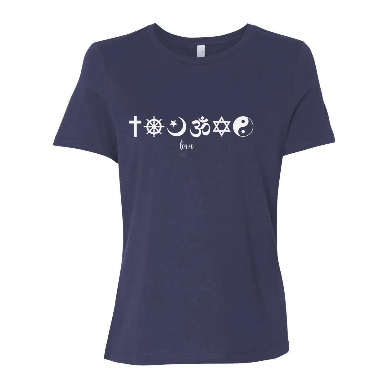 One Love Women's Relaxed Fit Tee – Religious Symbols for Peace, Love, and Harmony