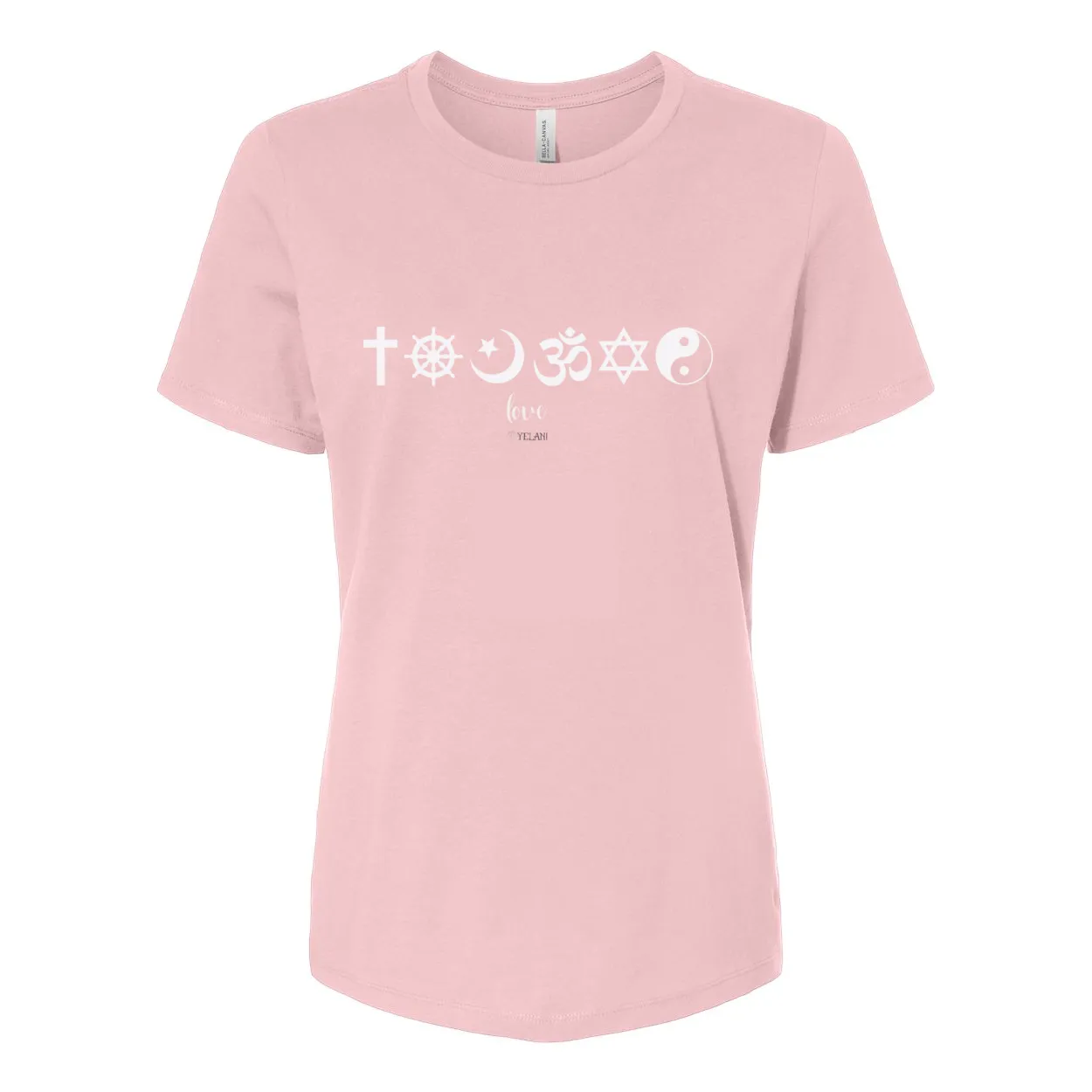 One Love Women's Relaxed Fit Tee – Religious Symbols for Peace, Love, and Harmony