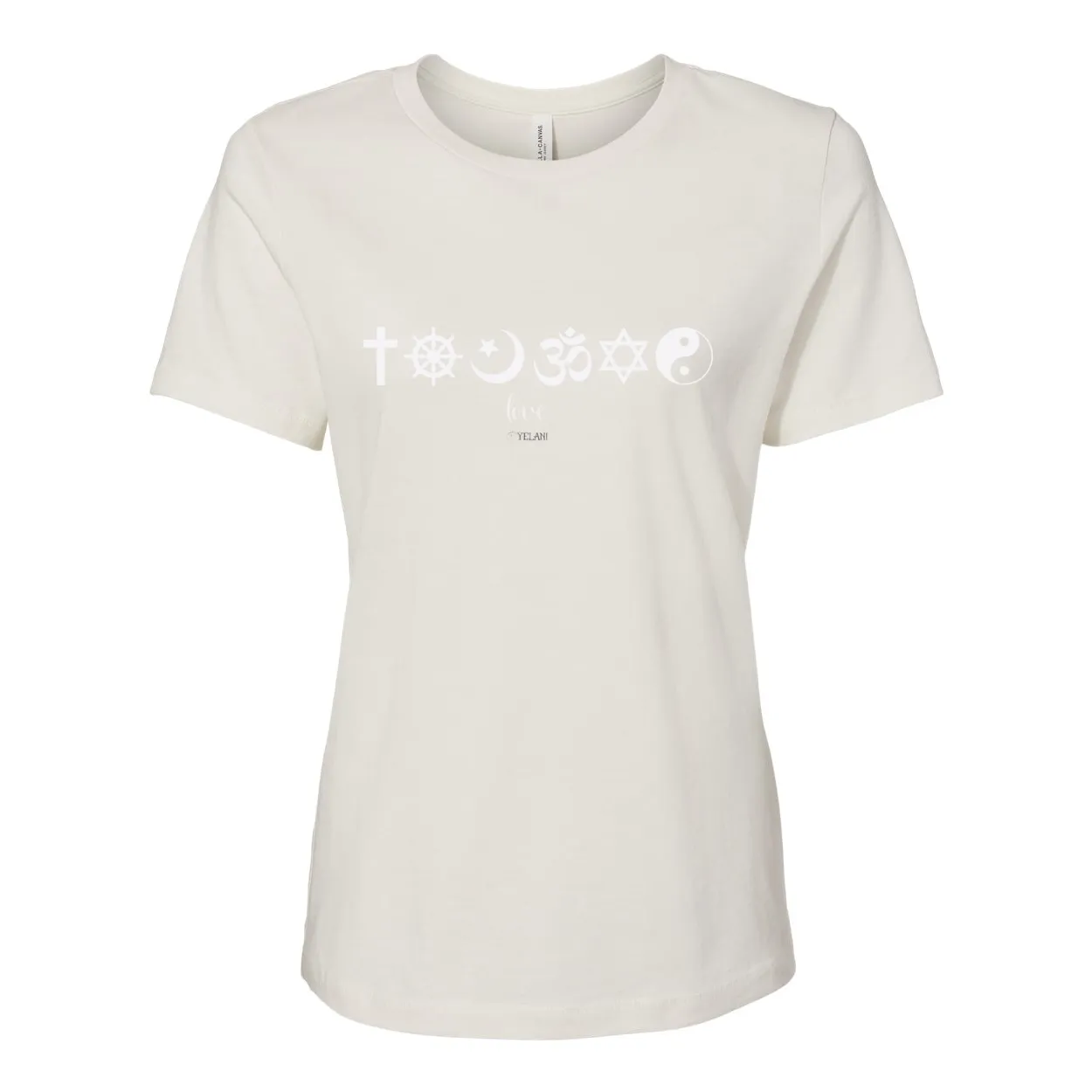 One Love Women's Relaxed Fit Tee – Religious Symbols for Peace, Love, and Harmony