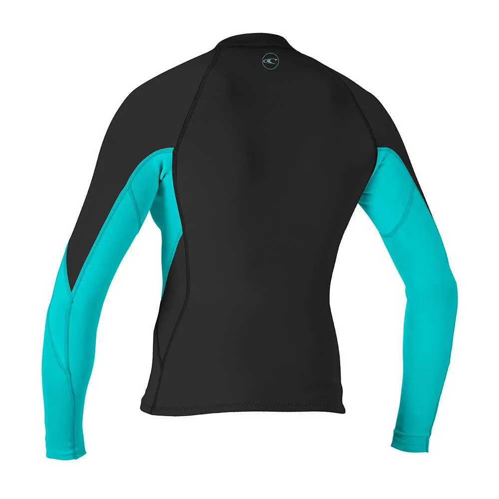O'Neill Womens Reactor2 1.5mm FZ Wetsuit Jacket - Black/Light Aqua
