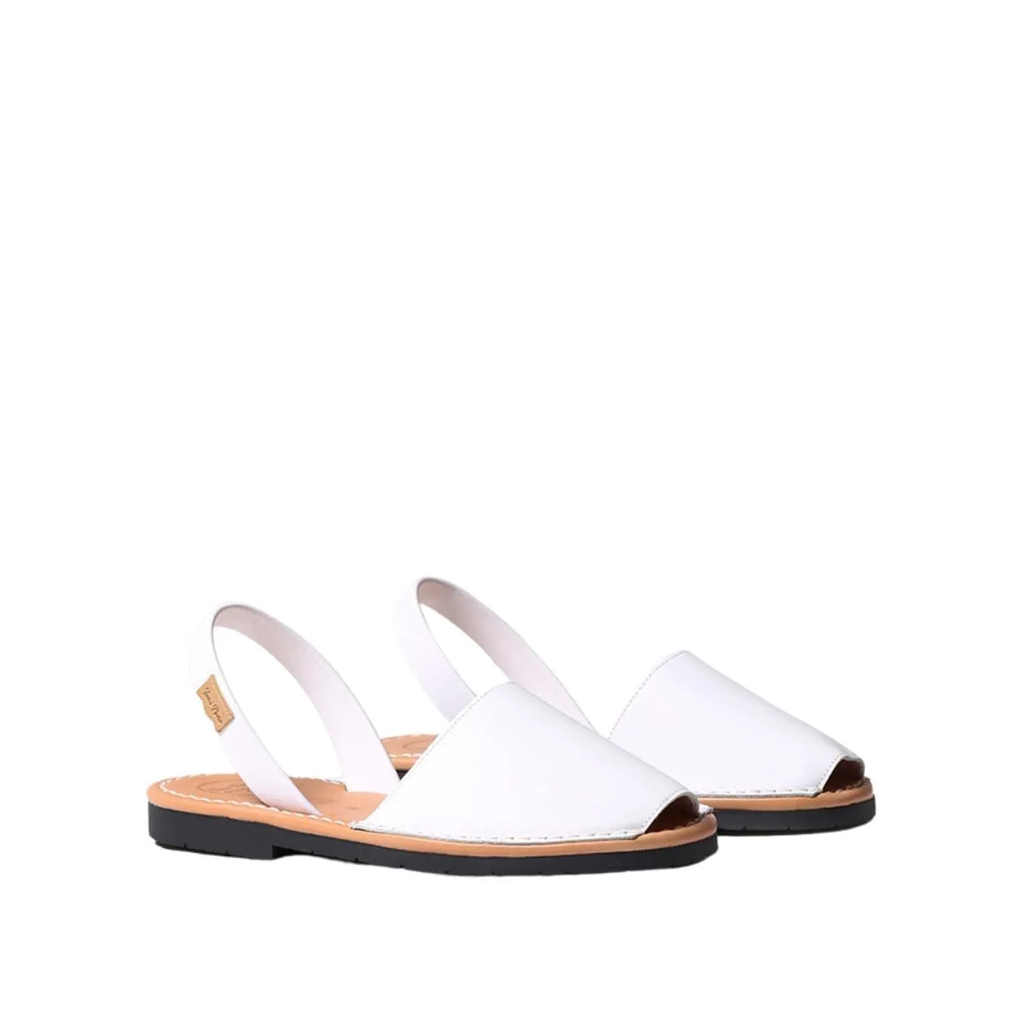 Open Toe Classic Menorquine Leather Sandals With Sling Back - Mao-P