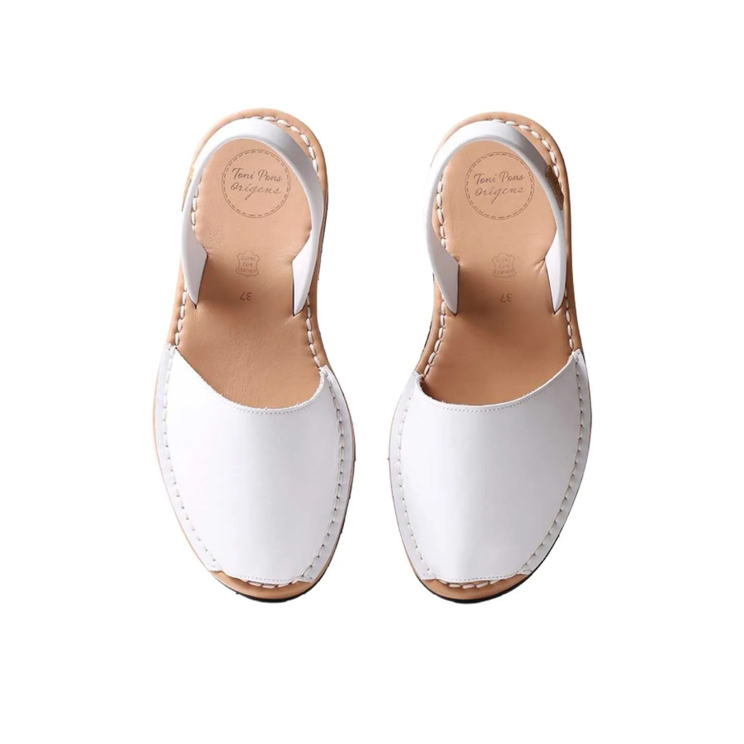 Open Toe Classic Menorquine Leather Sandals With Sling Back - Mao-P