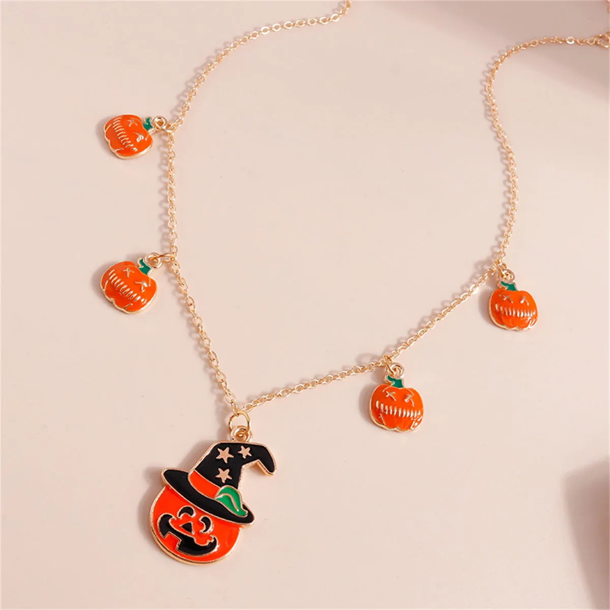 Orange Enamel & 18K Gold-Plated Pumpkin Pendant Necklace