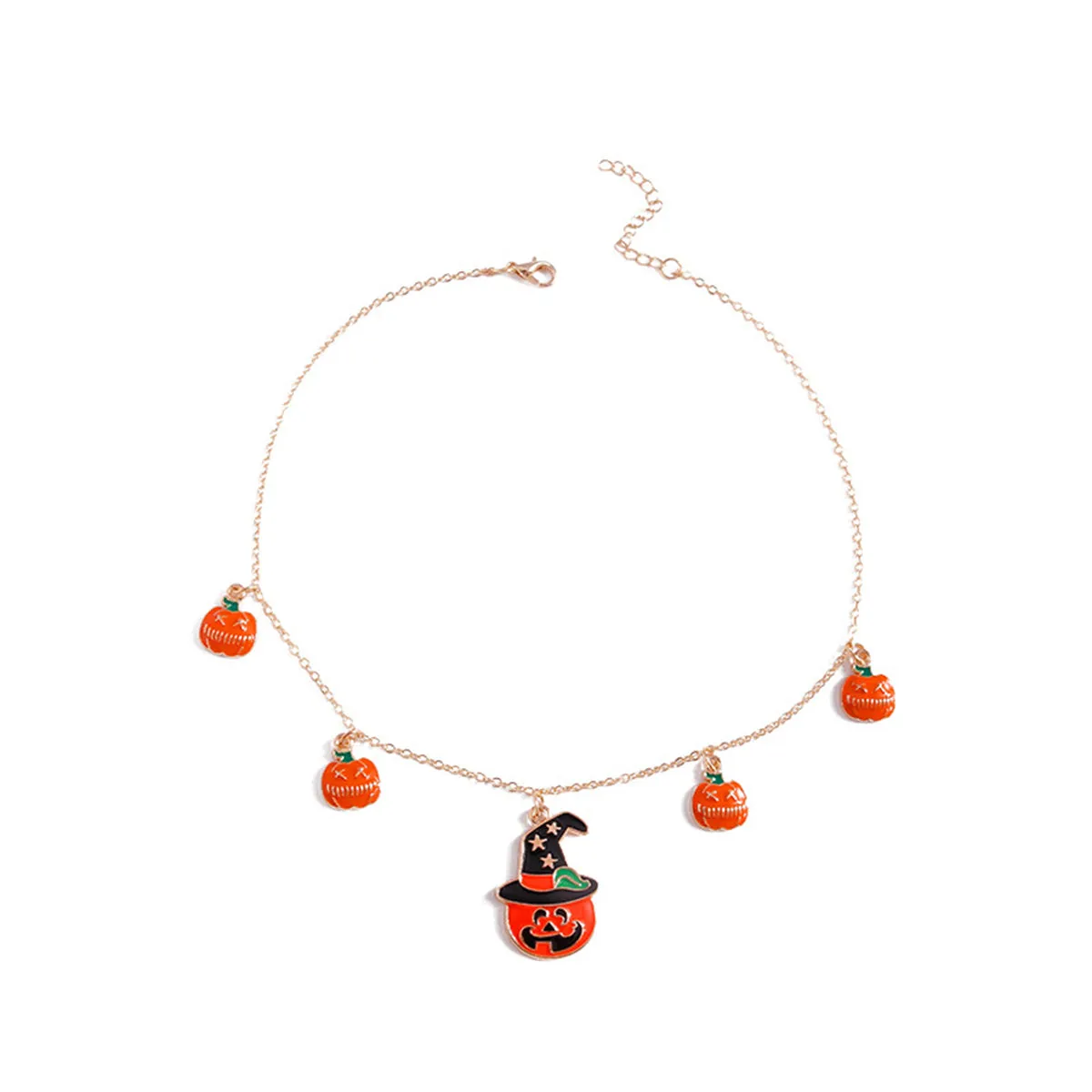 Orange Enamel & 18K Gold-Plated Pumpkin Pendant Necklace