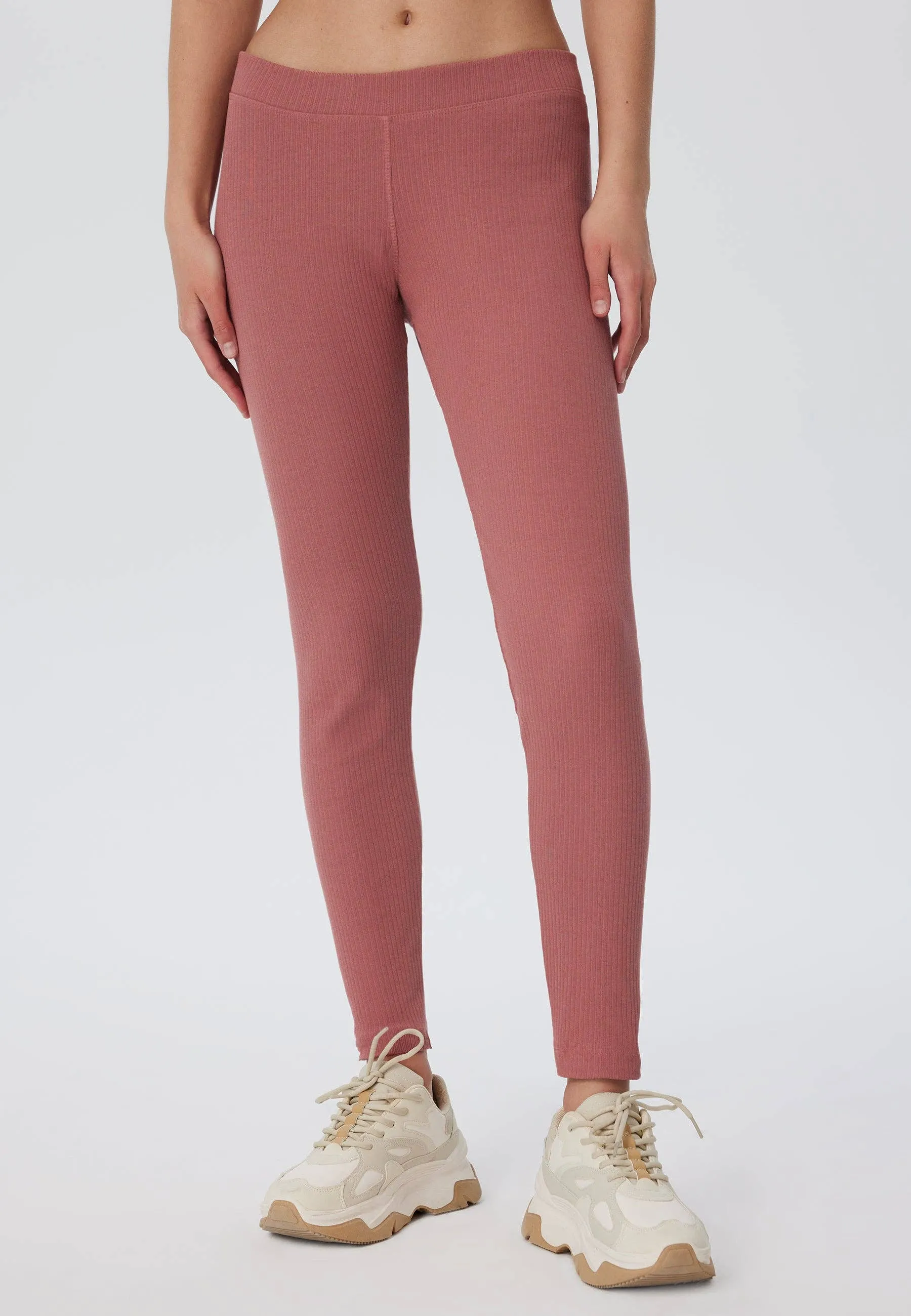 Organic Ribbed Leggings: Womens