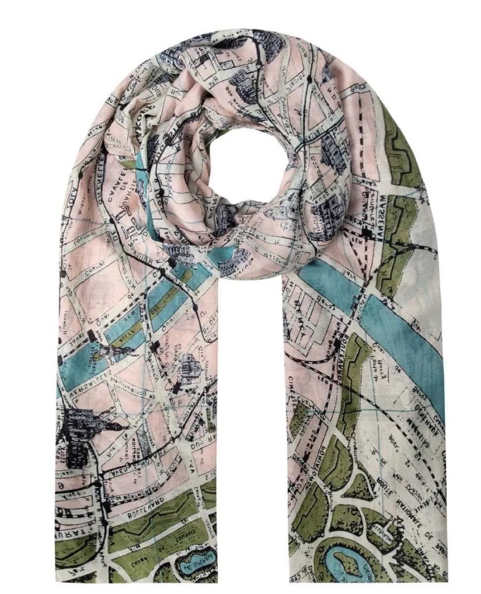 Paris Map Scarf