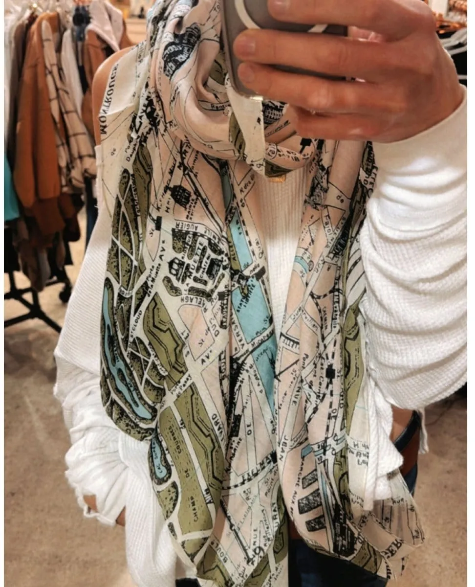 Paris Map Scarf
