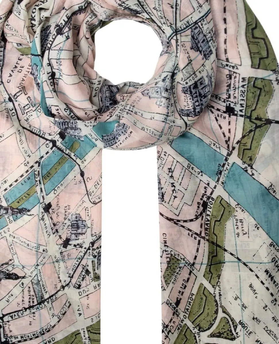 Paris Map Scarf