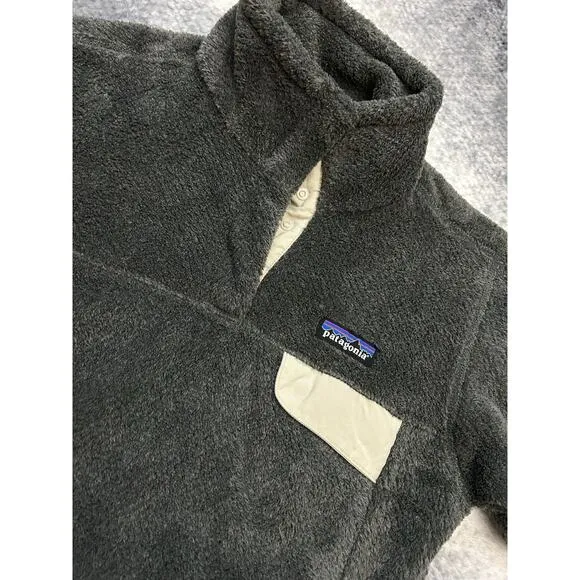 Patagonia Women's Re-Tool Snap-T Pullover Feather Gray Fleece Sweater Size Small