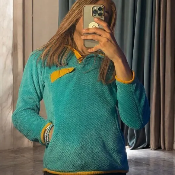 Patagonia Women's Snap-T Fleece Pullover Jacket Turquoise Size M