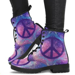 Peace Mandala Women's Leather Boots