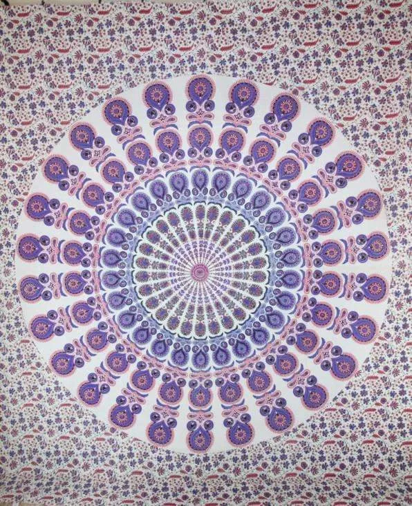 Peacock Feathers Mandala Tapestry