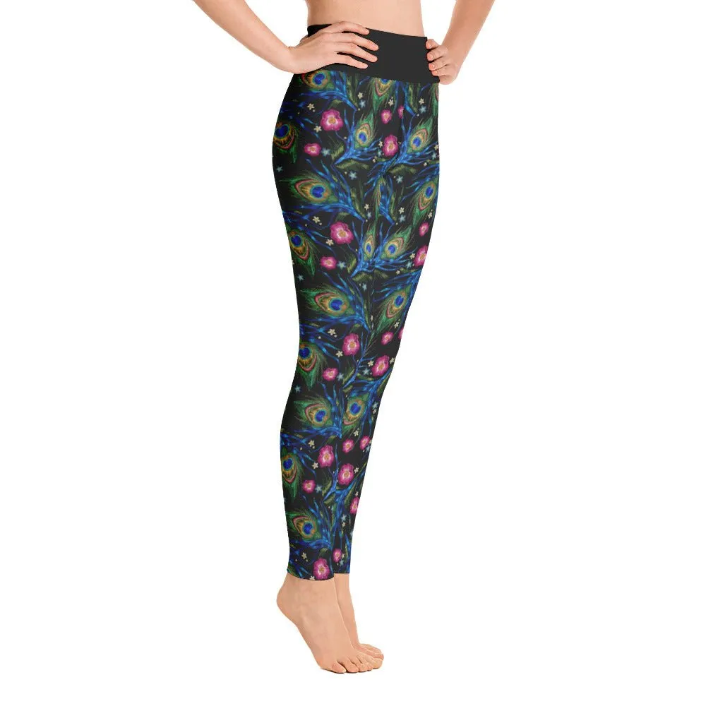 Peacock High Waist Yoga Leggings