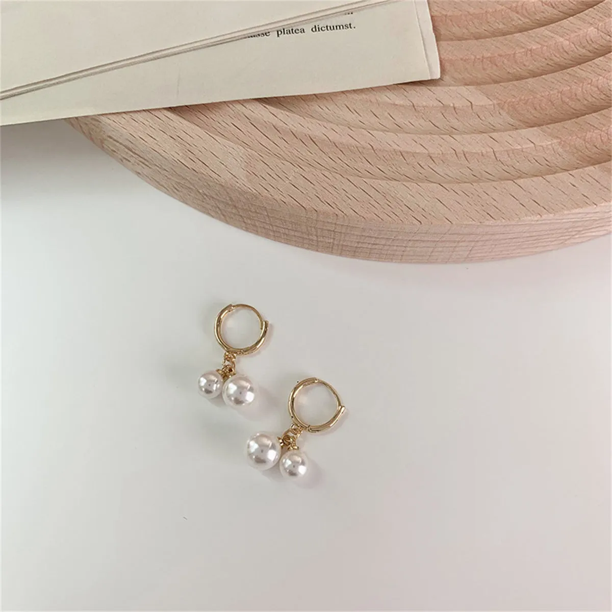 Pearl & 18K Gold-Plated Double Charm Drop Earrings
