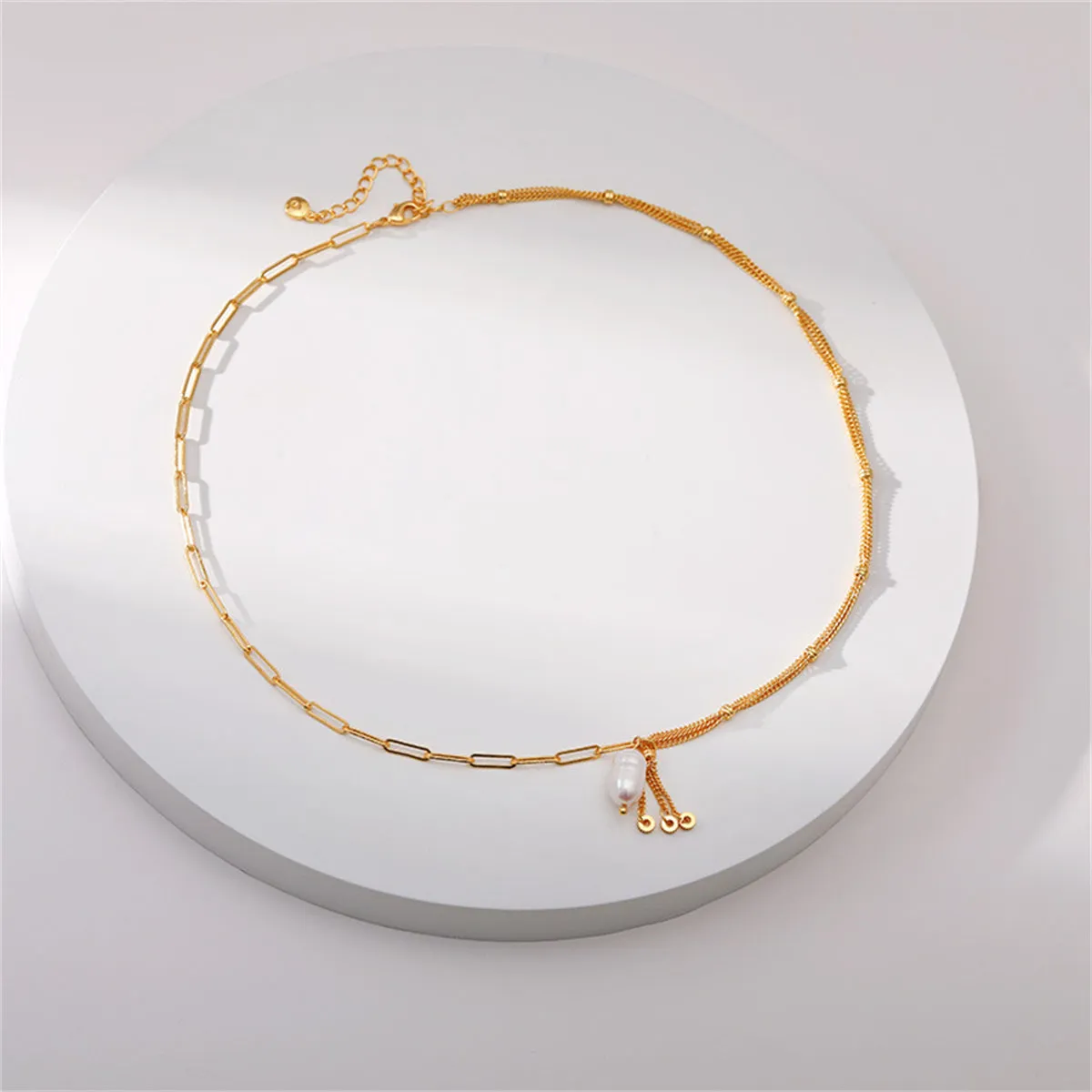 Pearl & 18K Gold-Plated Multi-Chain Pendant Necklace