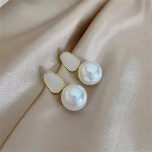 Pearl & Enamel 18K Gold-Plated Abstract Drop Earrings