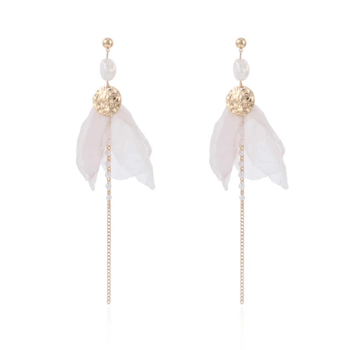 Pearl & Mesh 18K Gold-Plated Coin Bow Drop Earrings