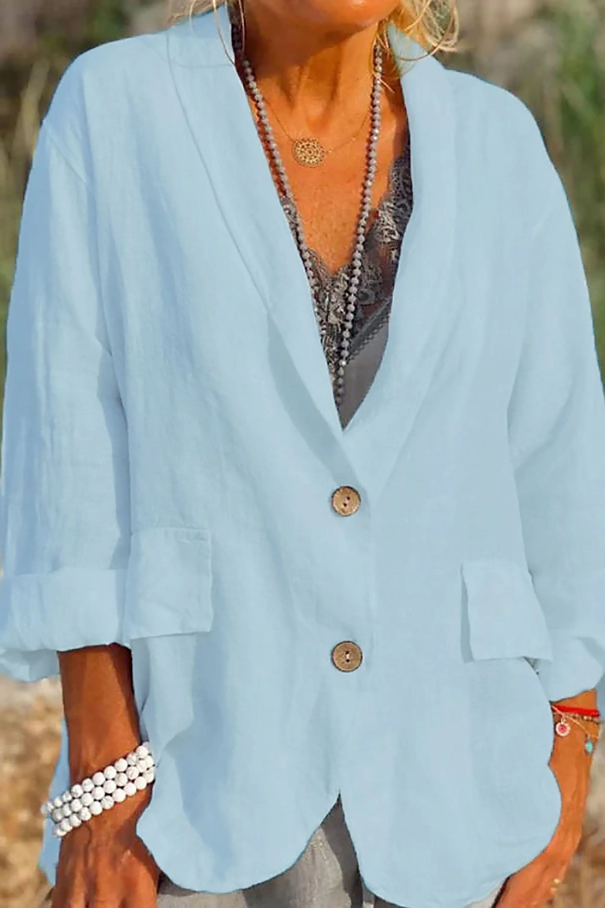 Pella® | Airy Linen Jacket With Button Placket