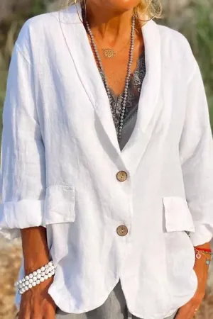 Pella® | Airy Linen Jacket With Button Placket