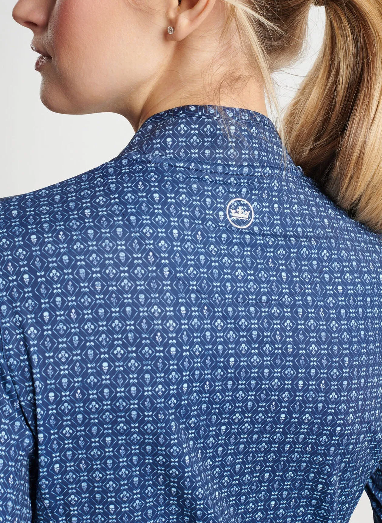 Peter Millar Womens Back Nine Lightweight Sun Shirt - NAVY