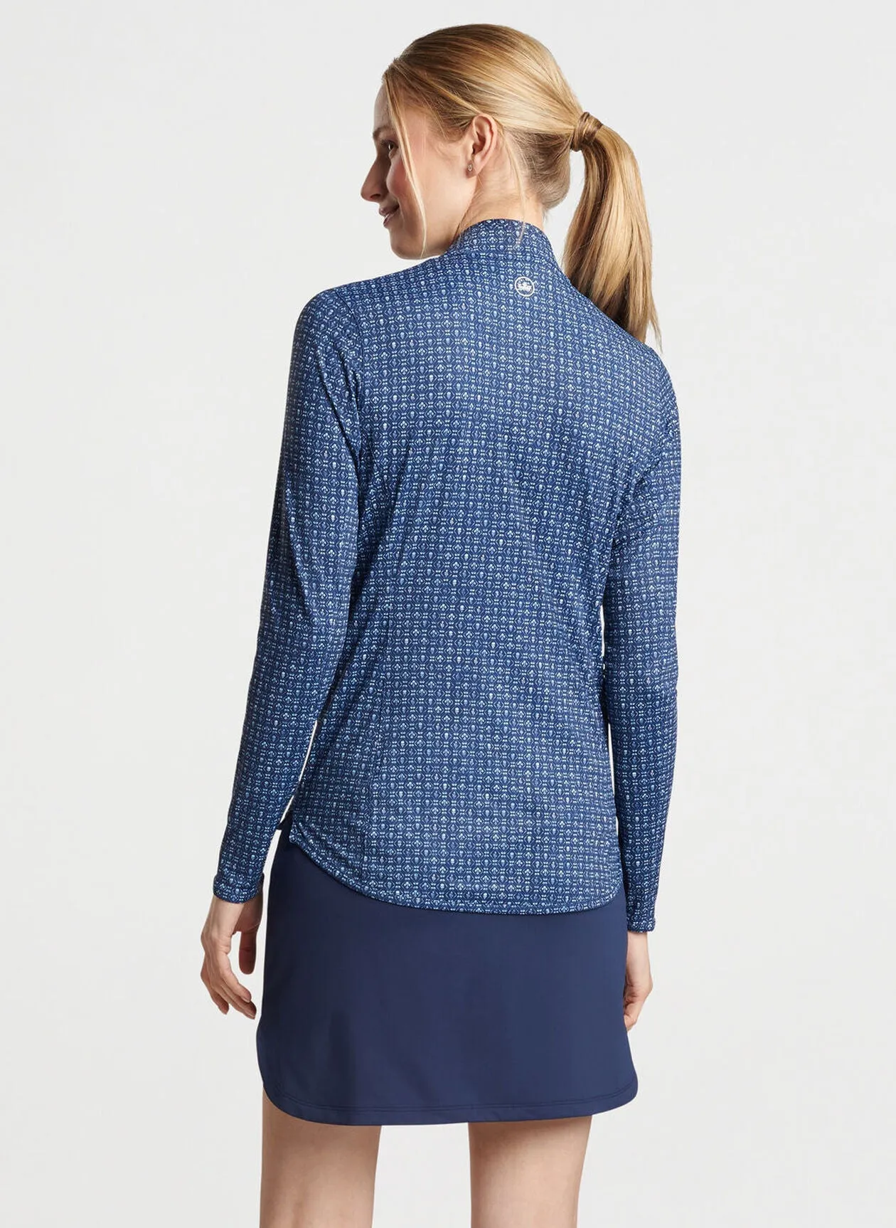 Peter Millar Womens Back Nine Lightweight Sun Shirt - NAVY
