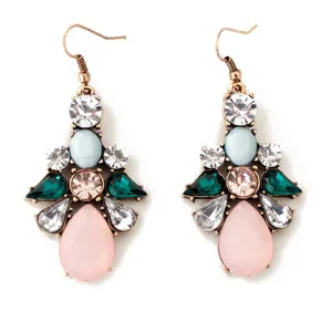 Pink Crystal & Cubic Zirconia 18K Gold-Plated Prong-Set Drop Earrings
