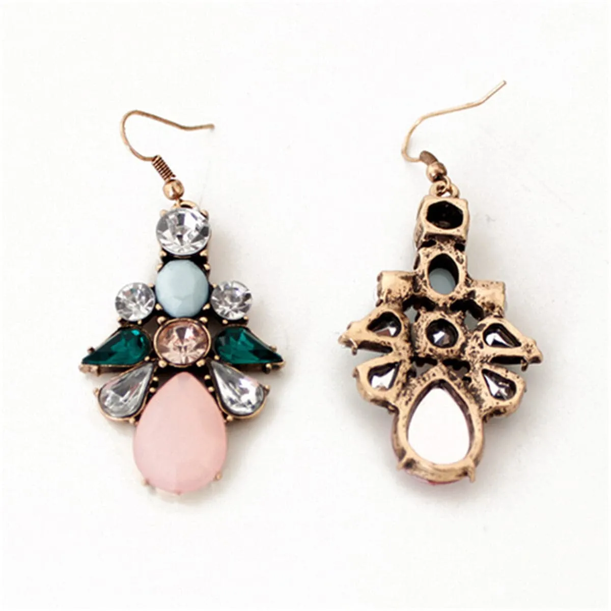 Pink Crystal & Cubic Zirconia 18K Gold-Plated Prong-Set Drop Earrings