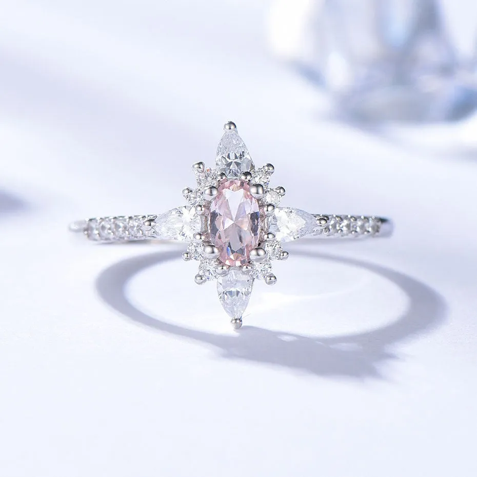 Pink Made Morganite diamond Ring