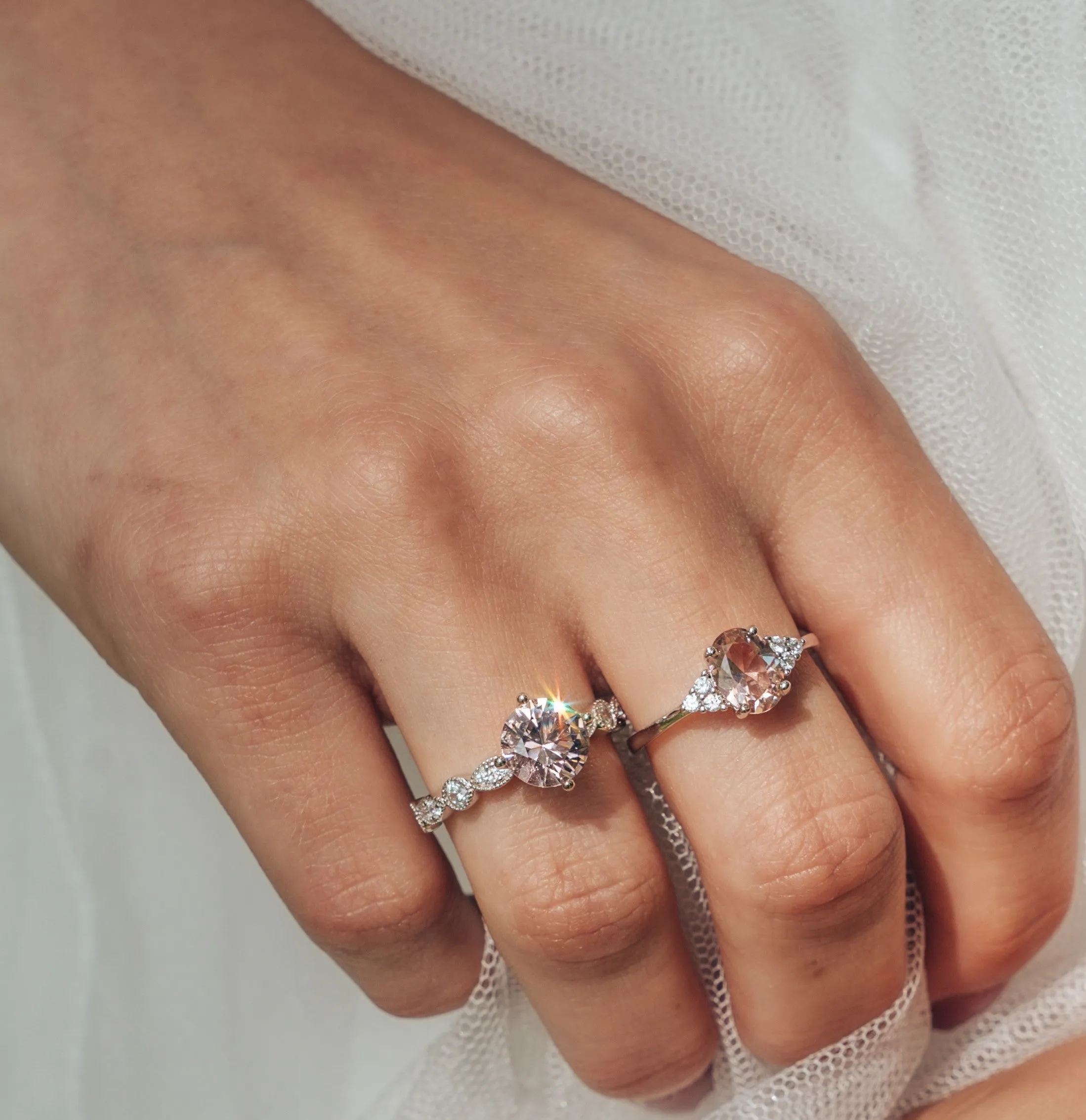 Pink Made Morganite Ring