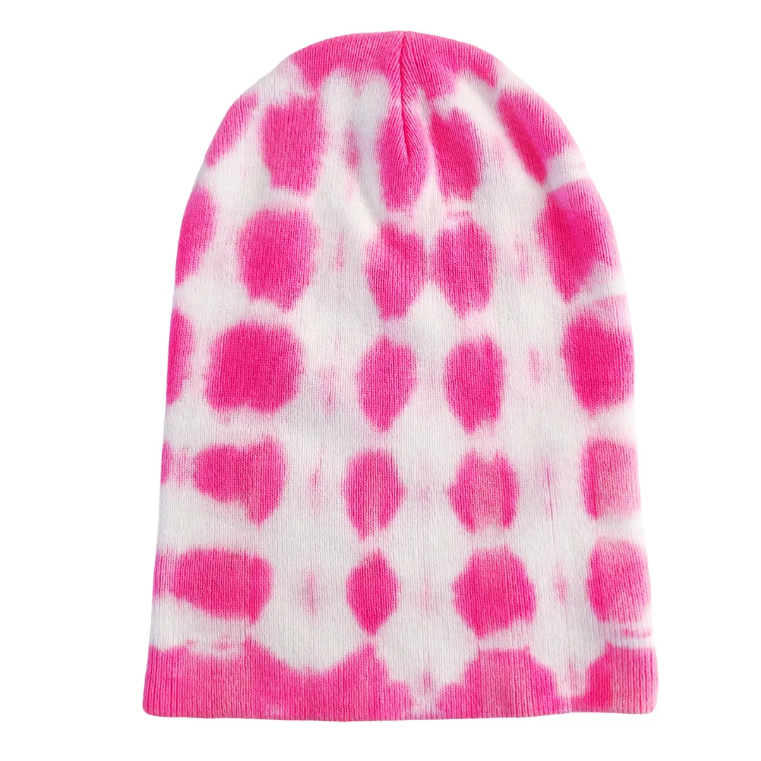 Pink Tie Dye Beanie Hat