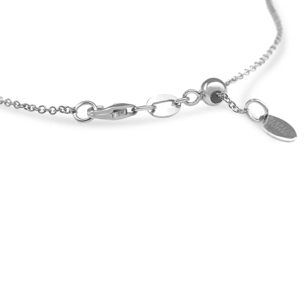 Pink Tourmaline & Diamond Bird Necklace-White Gold