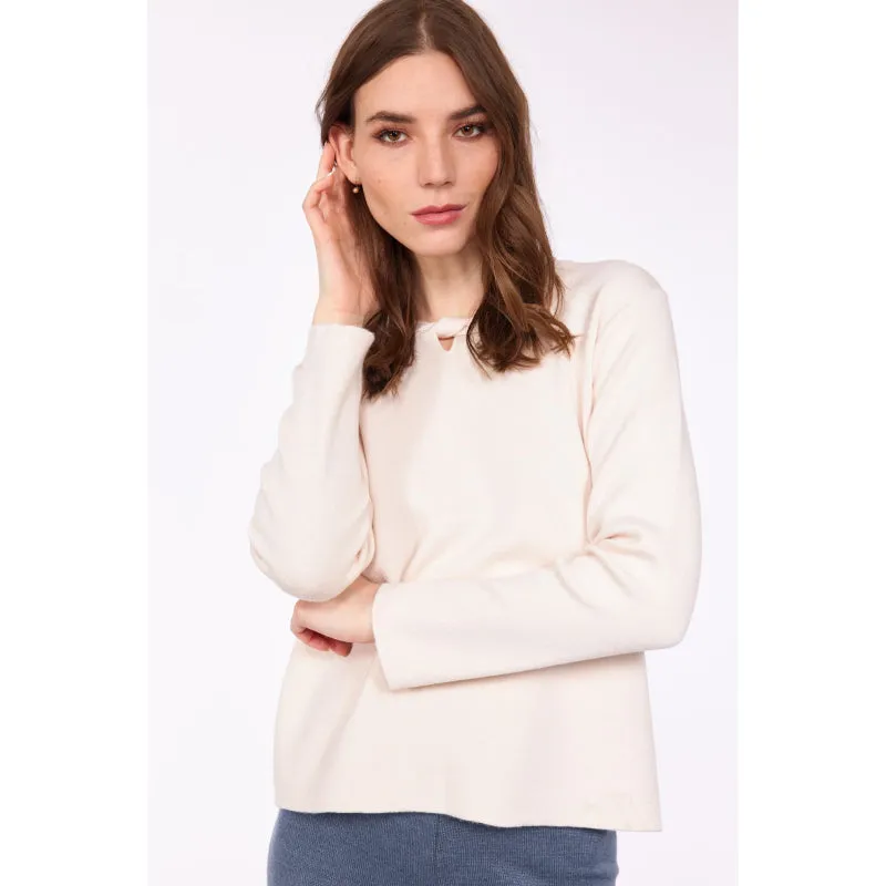 Pistache Key Hole Tie Knit Sweater