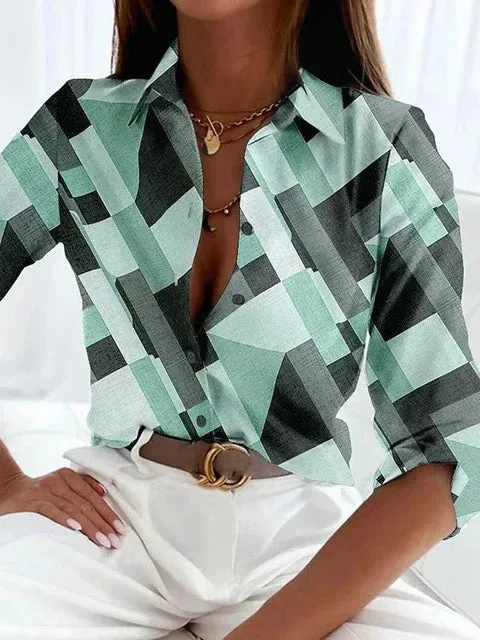 PlaidChic™ | Women's Button-Up Shirt | Lightweight Cotton, Stylish Plaid Print & Versatile Wear