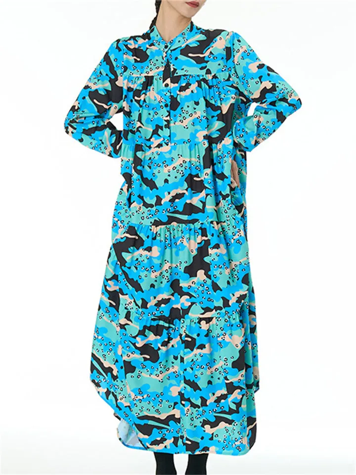 Plus Size Casual Printed Dress for Women