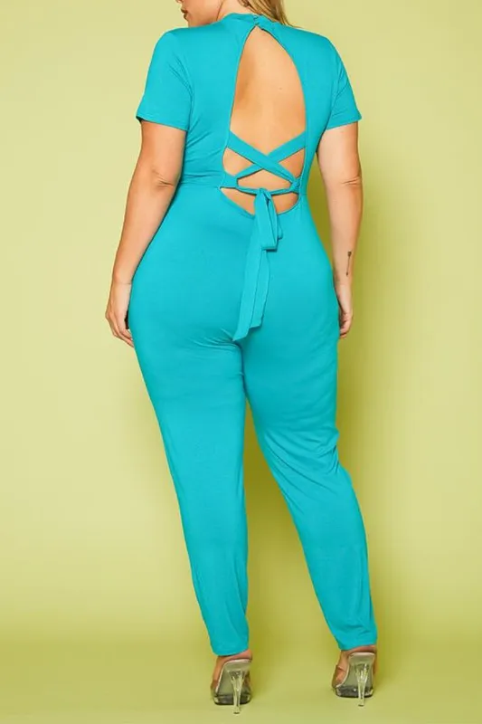 Plus Size KeyHole Jumpsuit