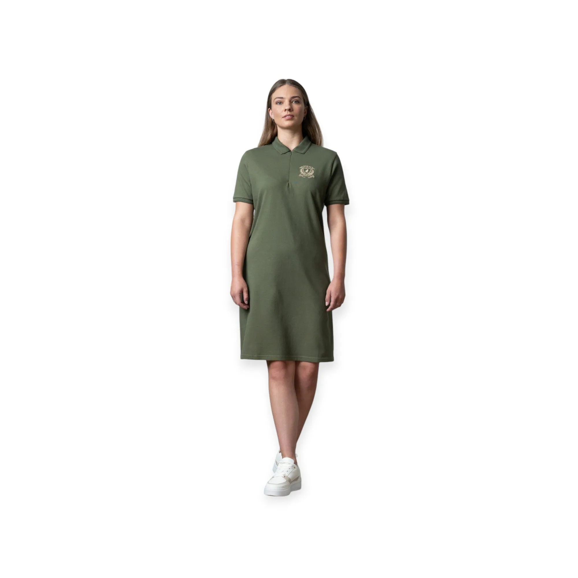 Polo Women Cara Short Sleeve Golfer Dress Olive