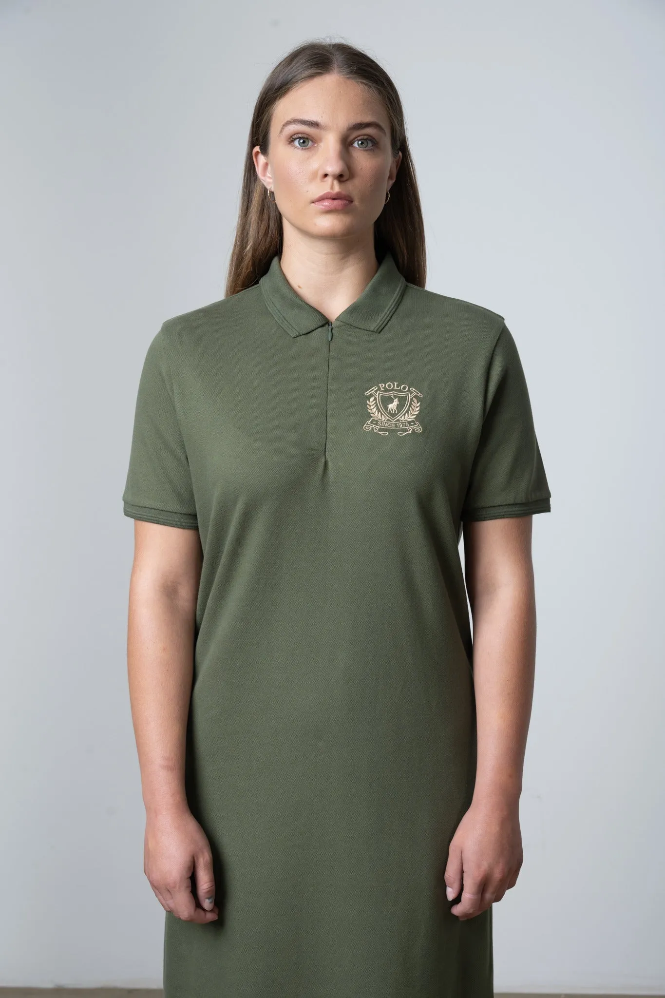 Polo Women Cara Short Sleeve Golfer Dress Olive