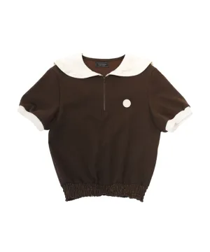 POSHERD Airy Smoking Sailor Top - Brown (UV CUT)