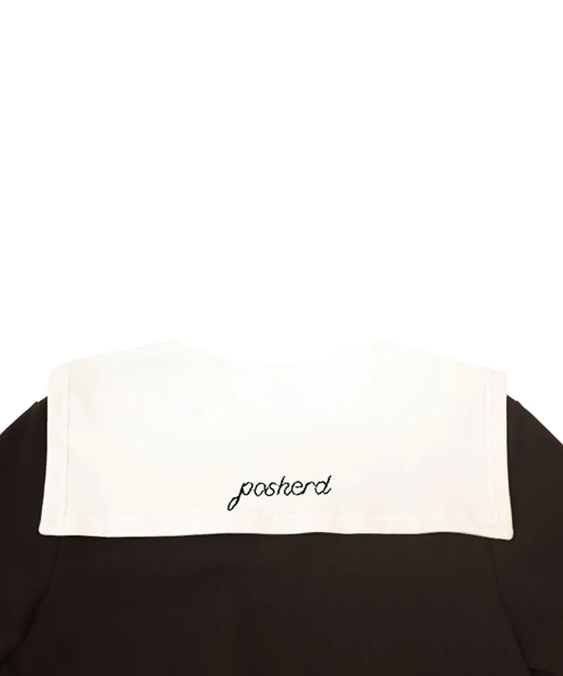 POSHERD Airy Smoking Sailor Top - Brown (UV CUT)