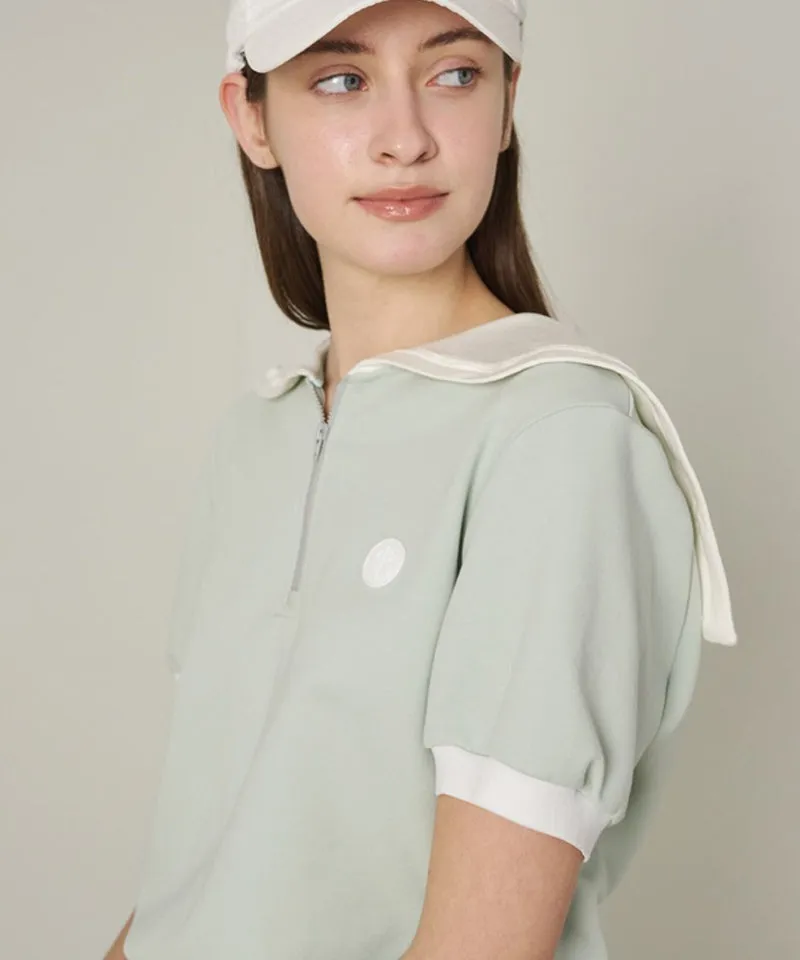 POSHERD Airy Smoking Sailor Top - Mint (UV CUT)