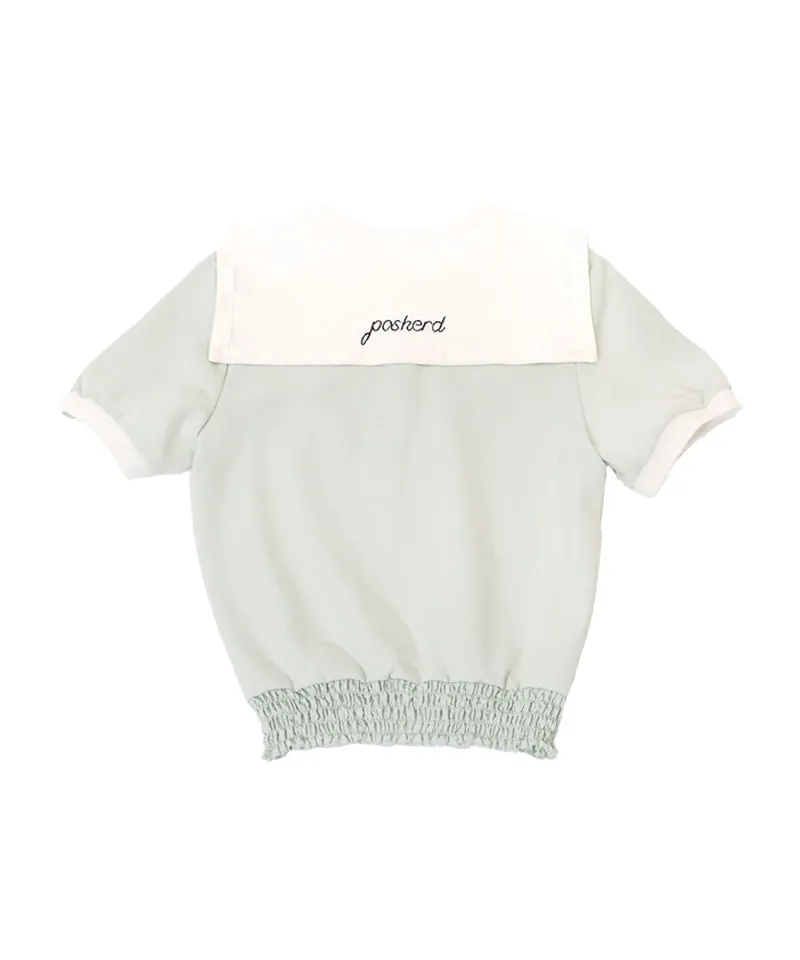 POSHERD Airy Smoking Sailor Top - Mint (UV CUT)