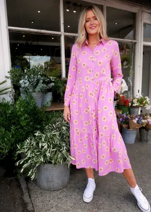Posy EcoVero Midi Shirt Dress (Pink)