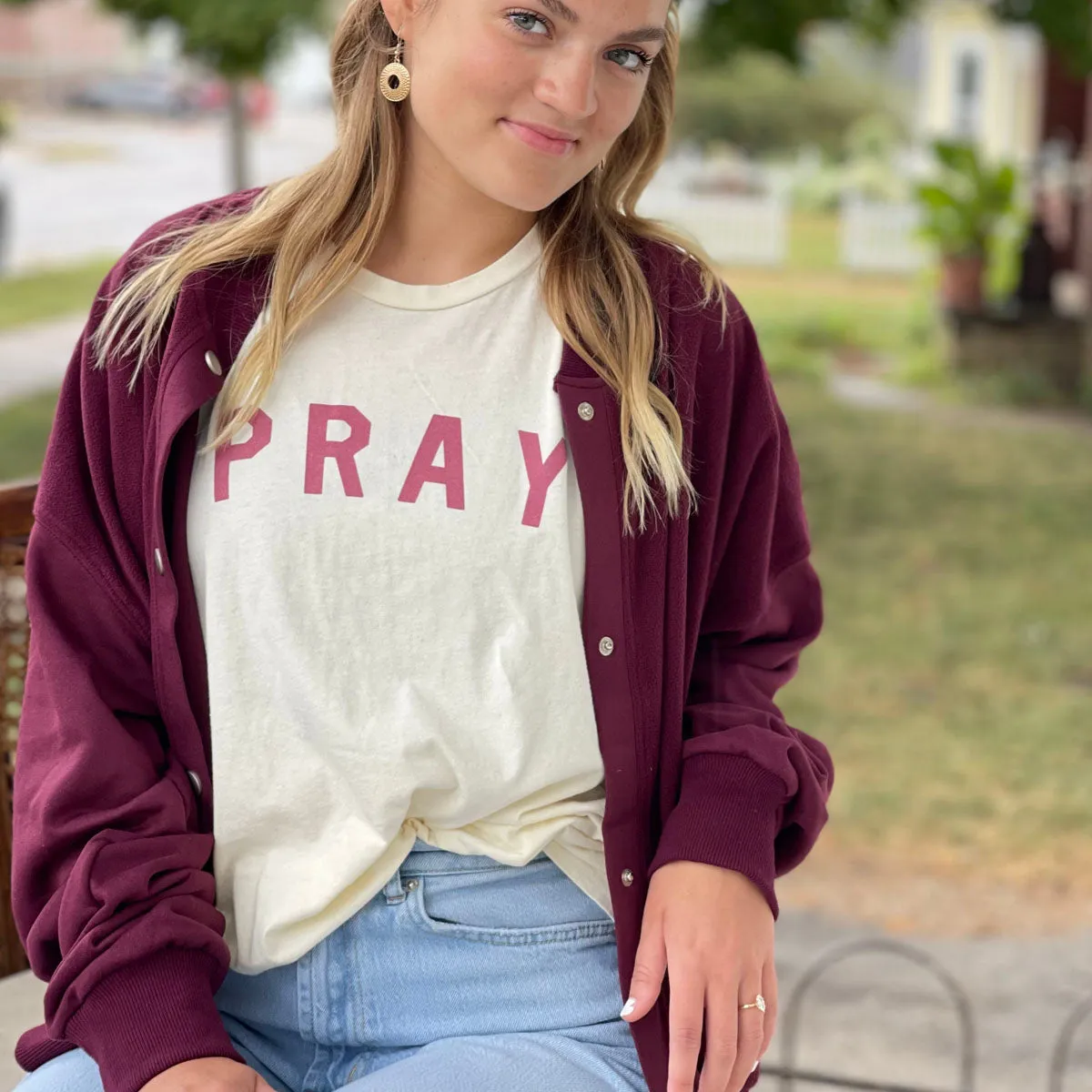 Pray Tee in Ivory