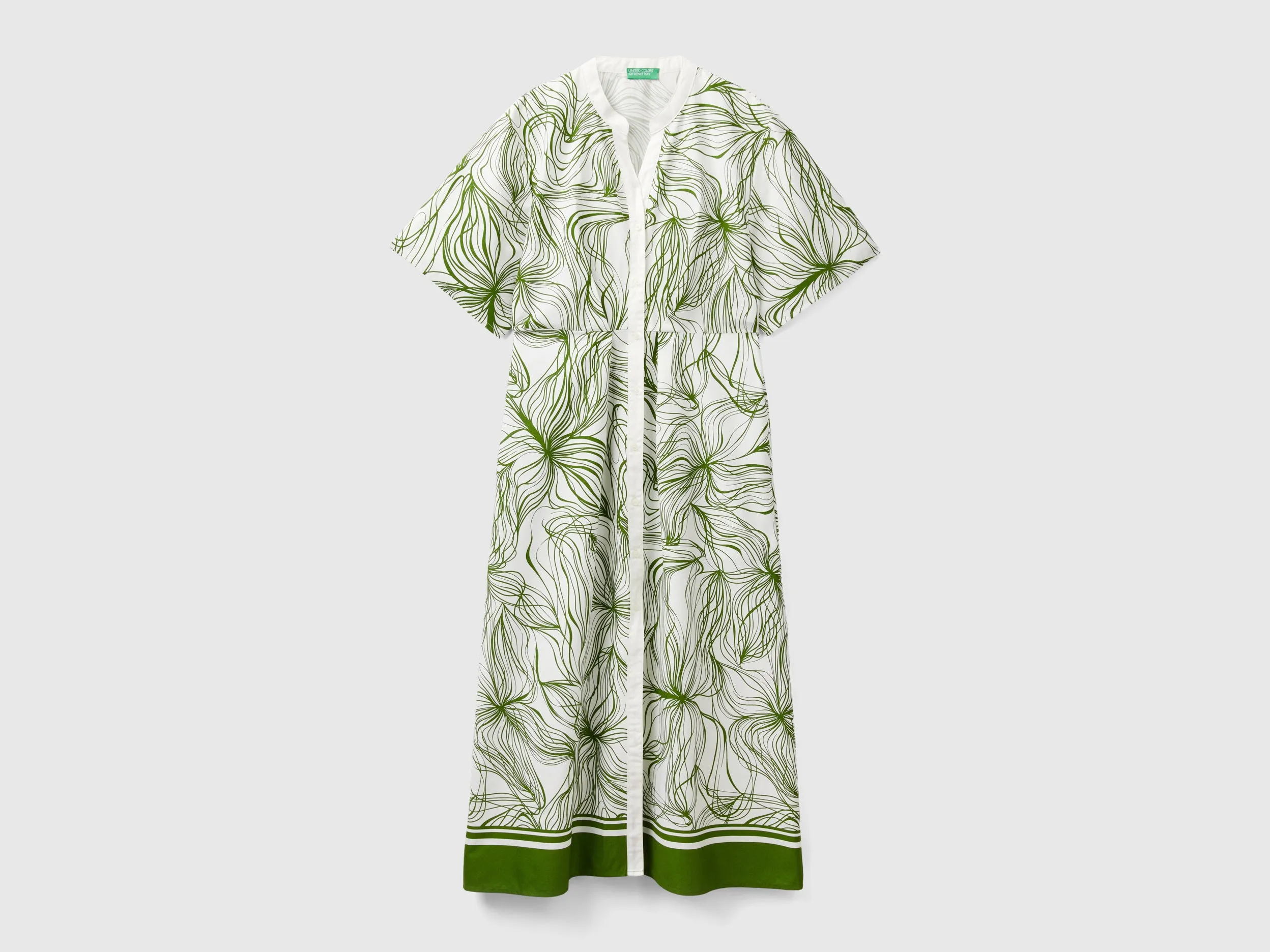 Printed Mandarin Collar Dress