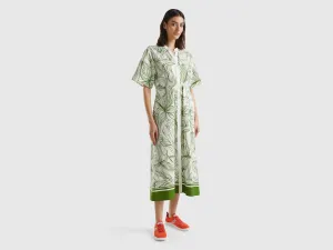 Printed Mandarin Collar Dress