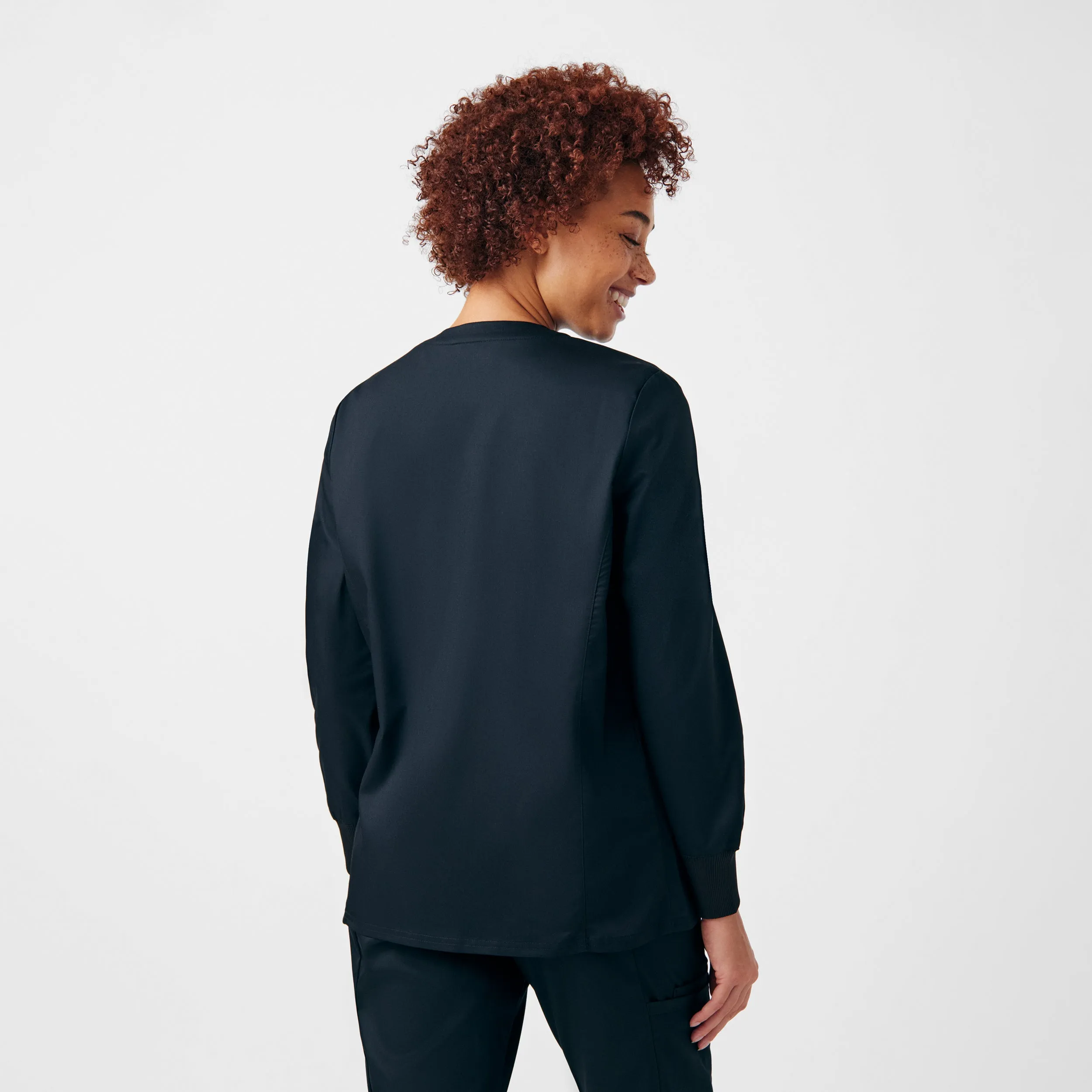 ProFlex LJ706 Women's 3 Pocket Scrub Jacket Black