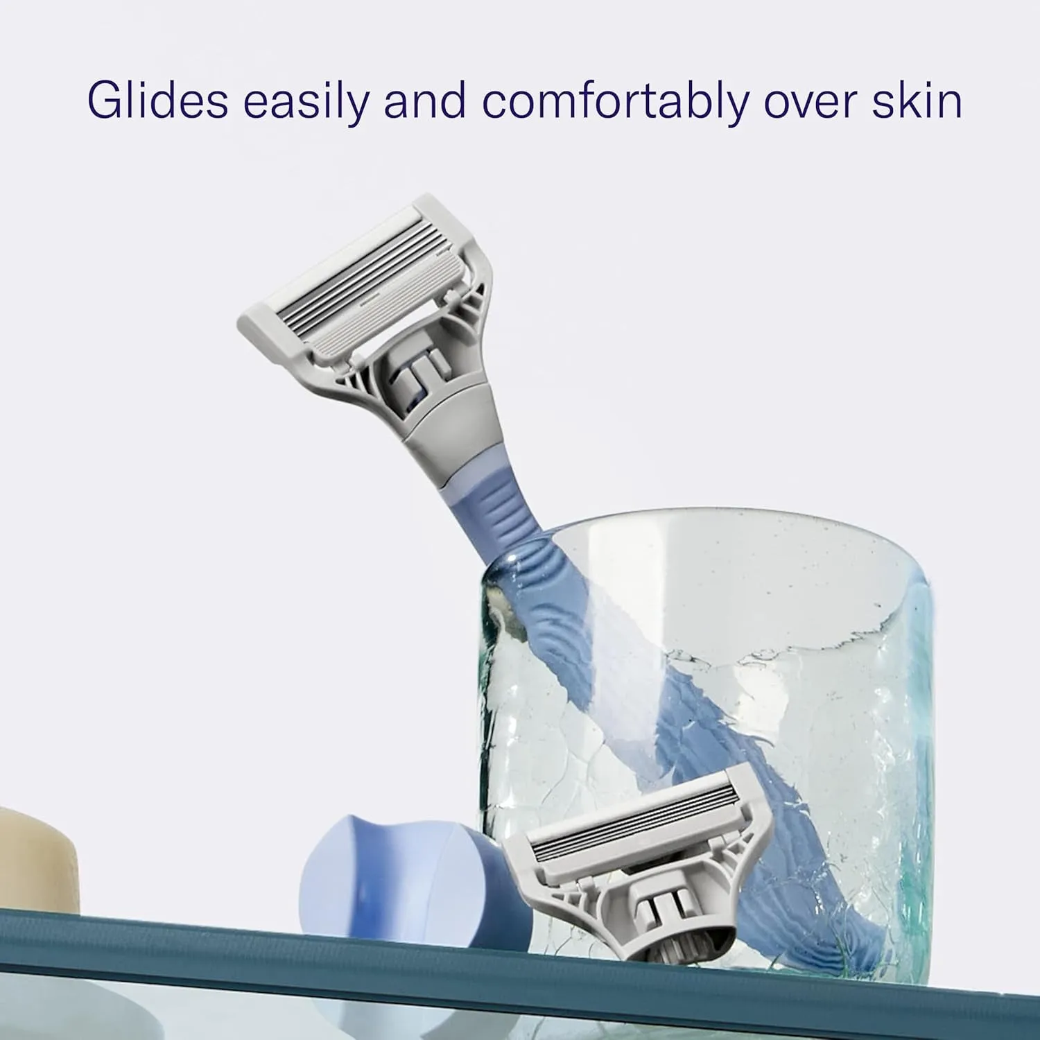 Pubic Hair Razor for Women, Shaving Kit, 1 Pubic Razor Handle, 4 Five-Blade Refills, 1 Shower Holder, Starter Set, Full Kit